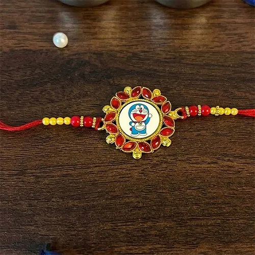 Stone Studded Cartoon Rakhi for Brother-Giftii