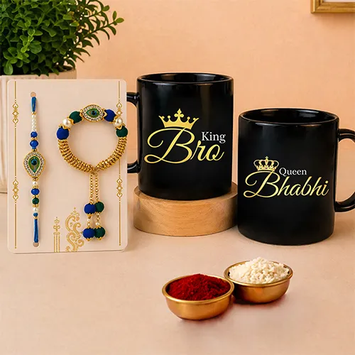 Luxury King Queen Raksha Bandhan Set-Giftii