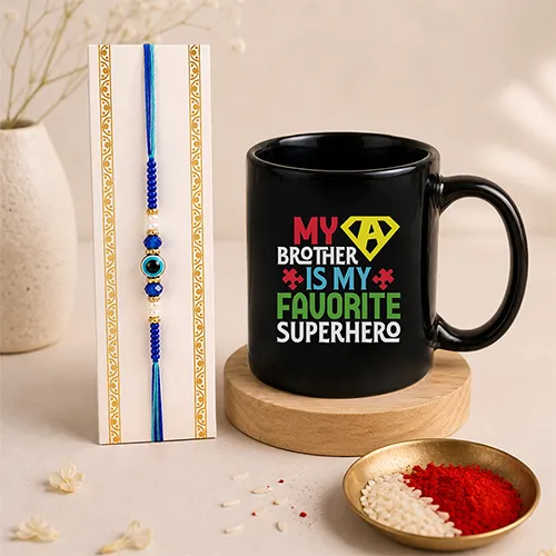 Superhero Brother Rakhi Mug Combo-Giftii