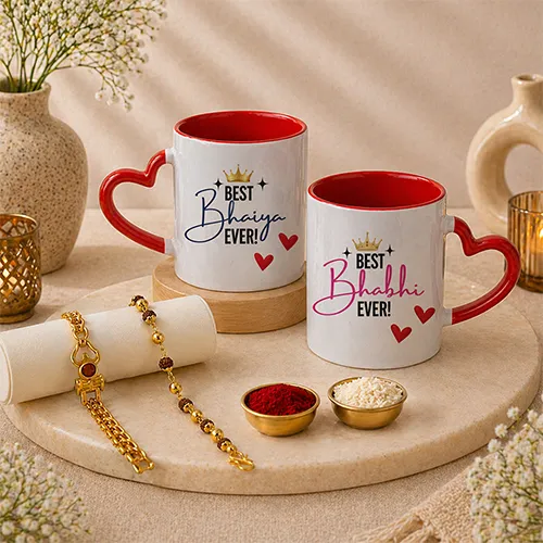 Adorable Bhaiya Bhabhi Rakhi Gift Set-Giftii