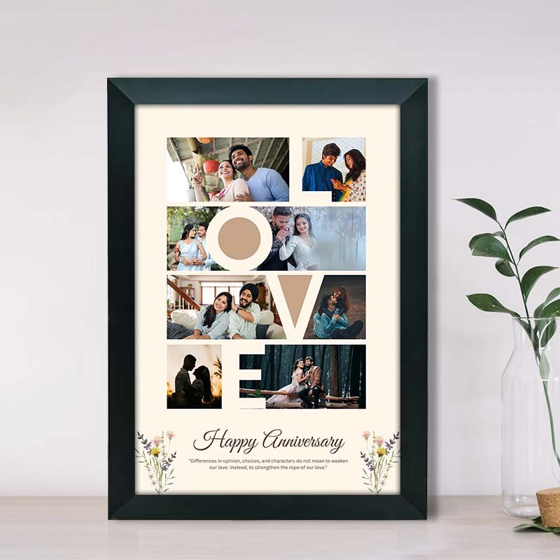 Happy Anniversary Love Photo Collage Frame-Giftii