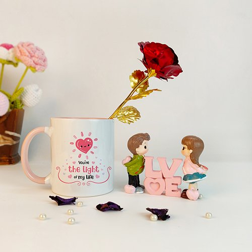 My Life Mug & Love Couple Figurine Gift for couple-Giftii