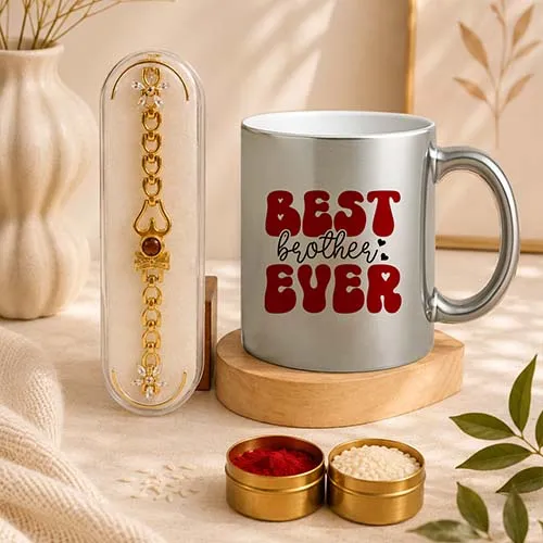 Best Brother Ever Rakhi Gift Combo with Premium Mug-Giftii