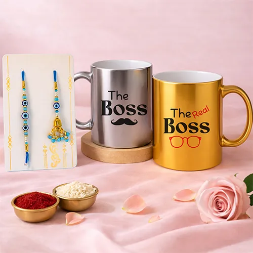 Boss Couple Rakhi Combo for Bhaiya Bhabhi-Giftii