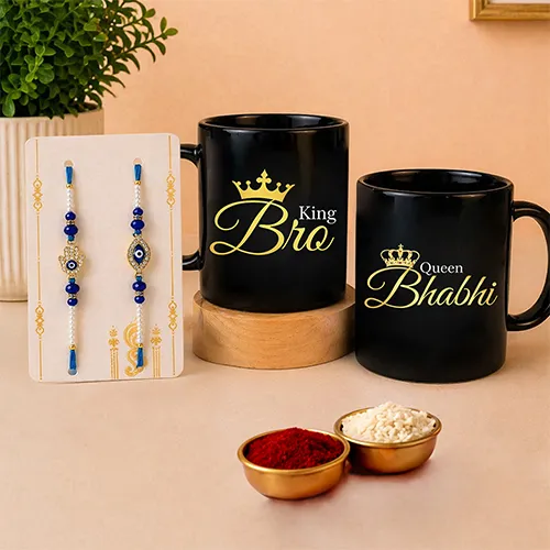 Premium Ceramic Mug Rakhi Gift Set-Giftii