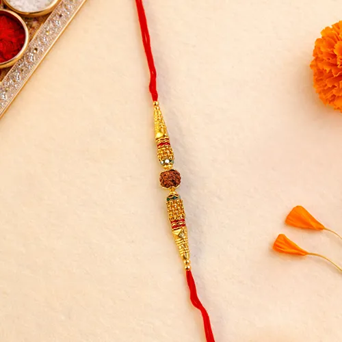 Premium Rudraksha Spiritual Rakhi-Giftii