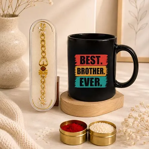 Exclusive Modern Rakhi and Best Brother Ever Mug Set-Giftii
