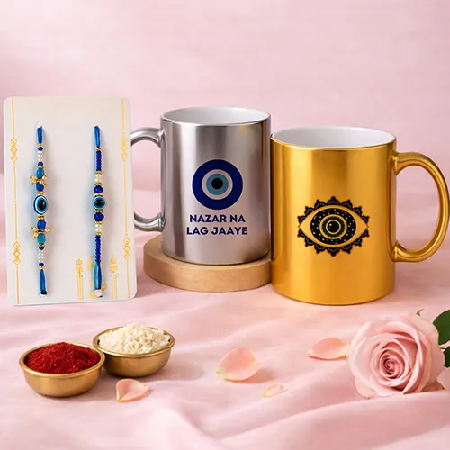 Nazar Na Lage Rakhi Combo for Bhaiya Bhabhi-Giftii