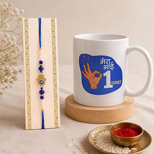 Bhai No.1 Special Rakhi Mug Set-Giftii