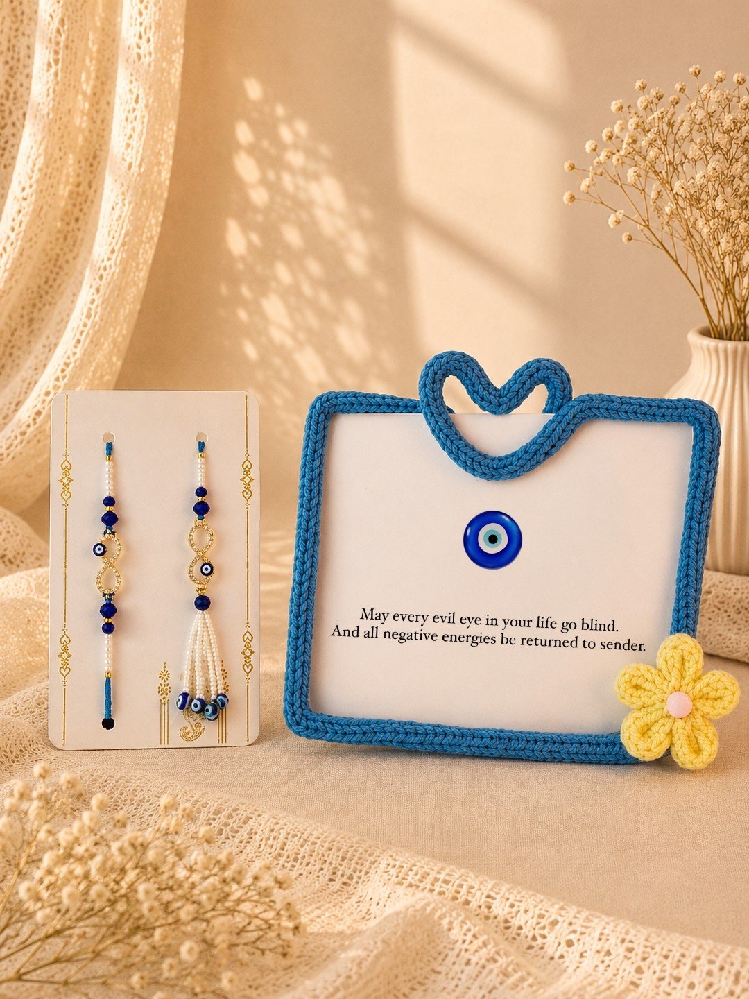 handmade-crochet-heart-and-evil-eye-rakhi-duo-for-bhaiya-bhabhi