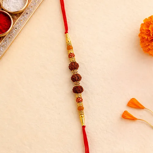 Divine Multi Rudraksha Rakhi for Brother-Giftii