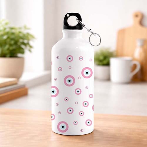Cute Pink Evil Eye Sipper Water Bottle with Clip Cap-Giftii
