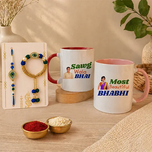 Bhaiya Bhabhi Stylish Rakhi Mug Combo-Giftii