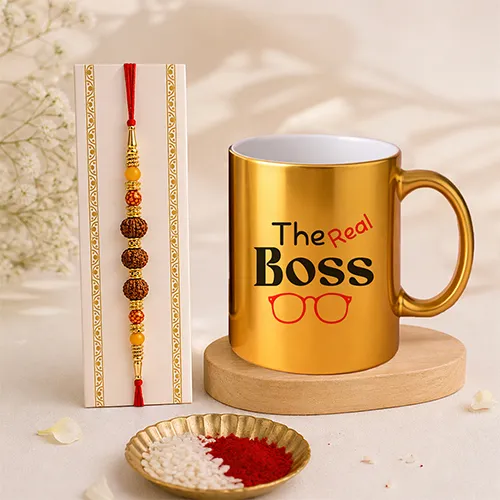 The Real Boss Rakhi Mug Set-Giftii