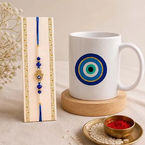 Protective Nazar Rakhi and Coffee Mug for Bhai-Giftii