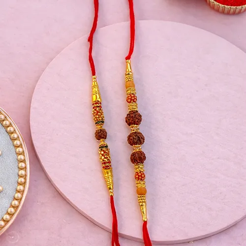 Premium Traditional Rudraksh Rakhi Combo-Giftii