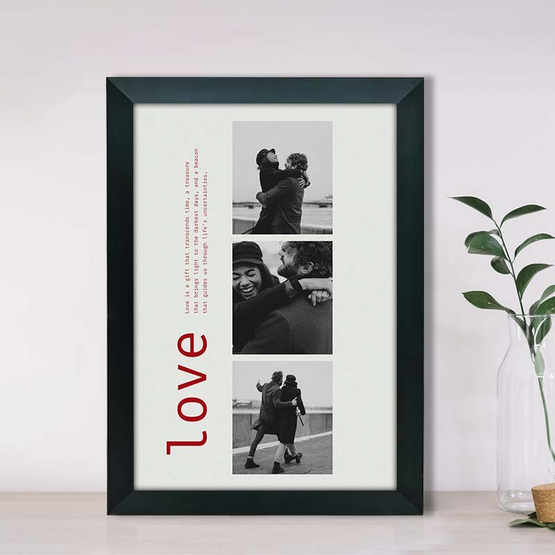 Personalized Love Photo Frame Custom Black and White Romantic Gift-Giftii