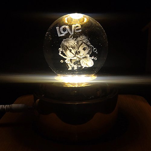3D Crystal Love Couple Rotating LED Lamp Romantic Night Lamp-Giftii