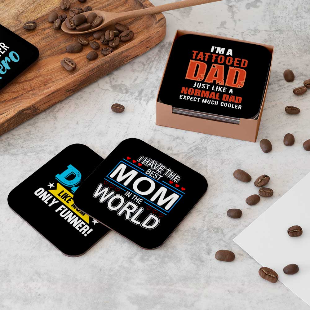 Mom And Dad Quotes Coasters Set For 4
