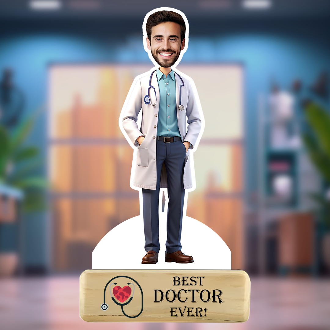 Heroic Doctor Caricature – Personalized Tribute to a Lifesaver