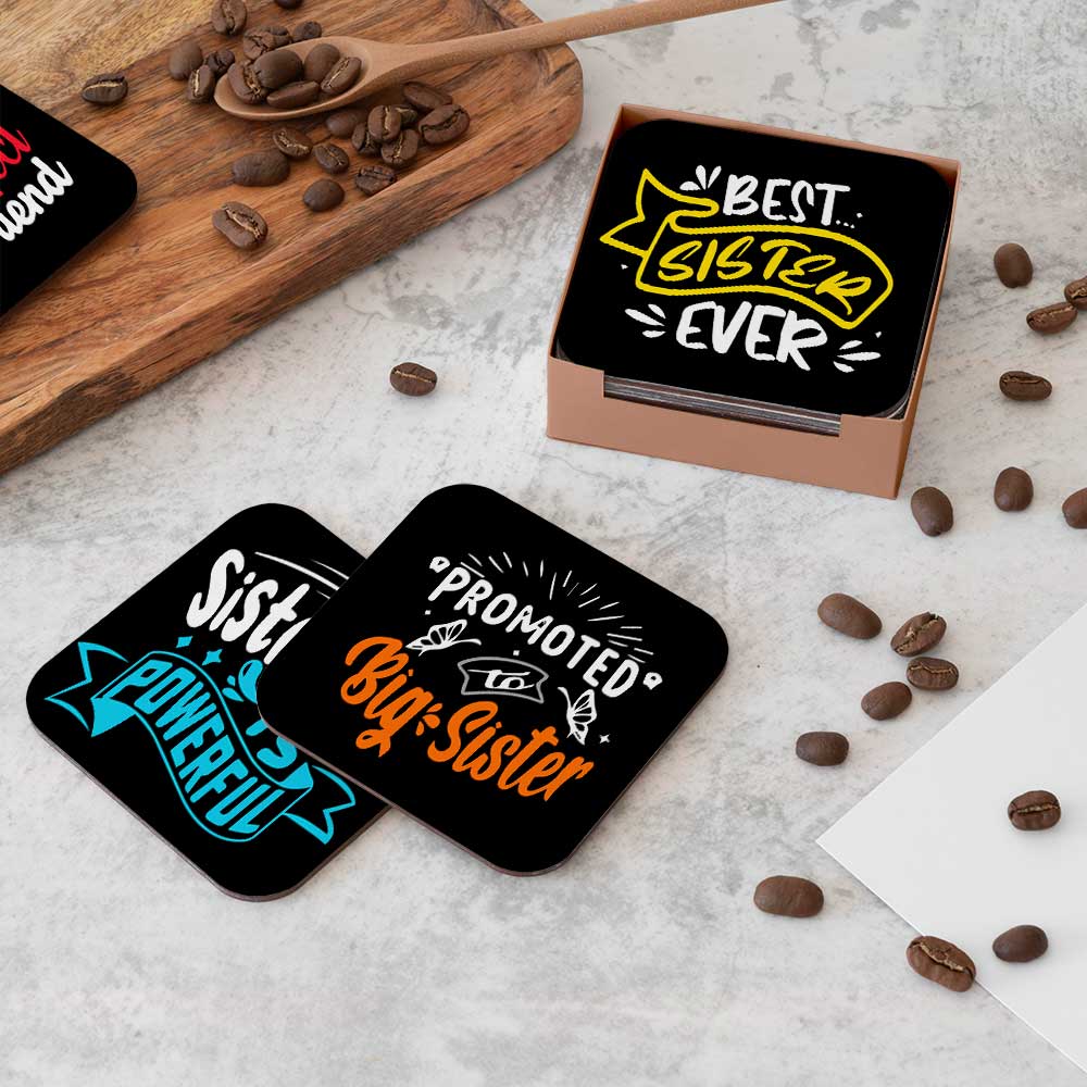 Sister Quotes Coasters Set For 4