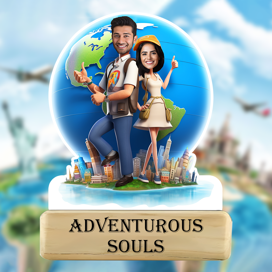 Adventure Couple Caricature